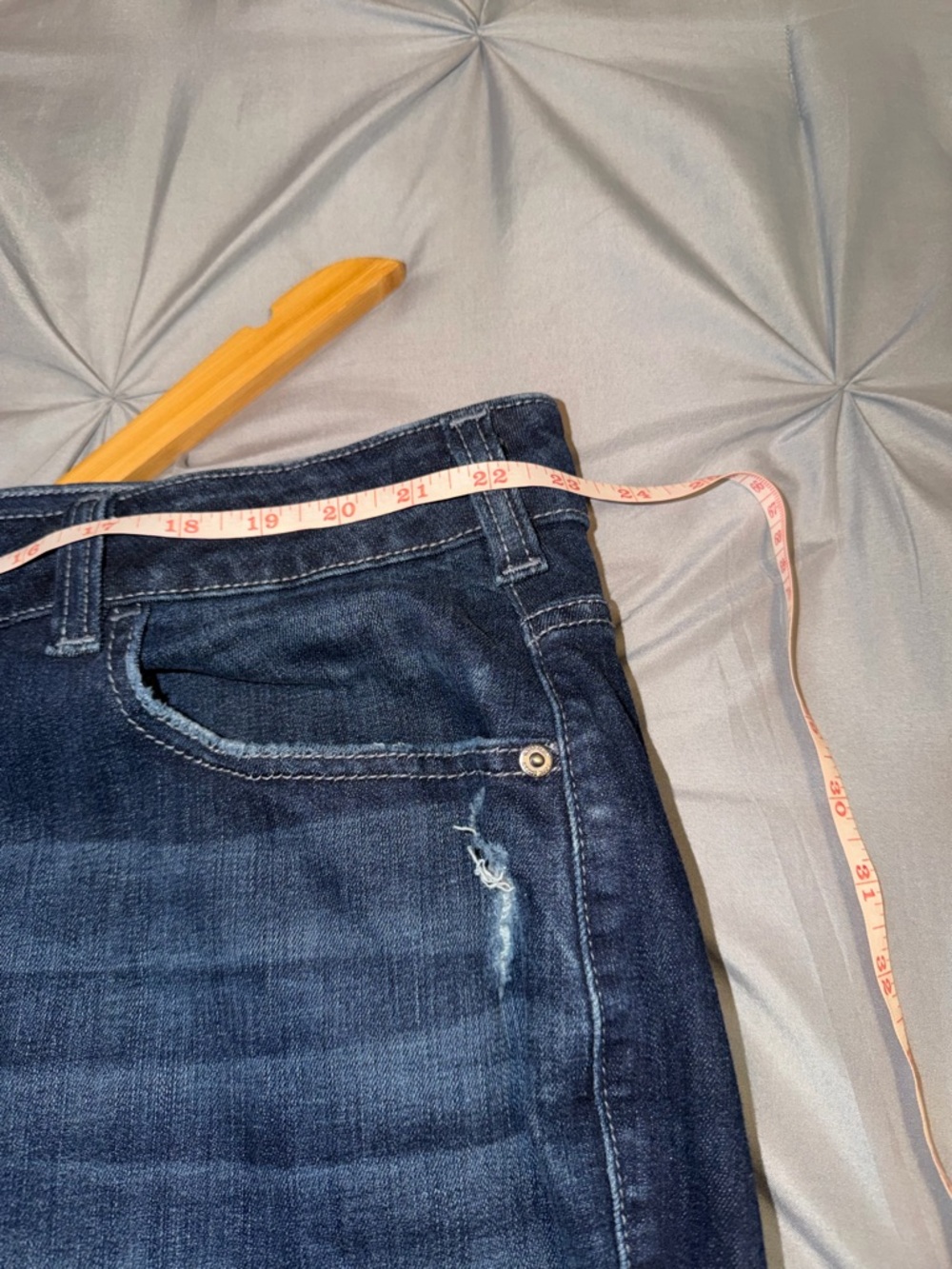 Lane Bryant Dark Blue Distressed Boyfriend Jeans - Picture 5 of 6